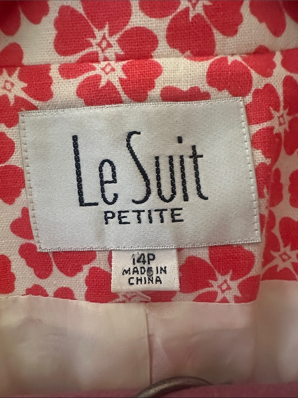 Vintage 90’s Le Suit Petite Linen Blend Floral Skirt Suit - Cottagecore - Picture 3 of 10